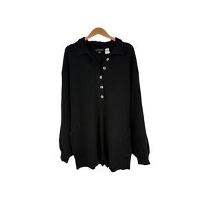 Blue Blush Black Knit Sweater Romper Beach Boutique Women’s Size Large